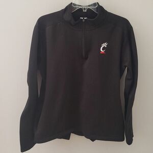 University of Cincinnati Bearcats Black quarter zip pullover Fleece Mens Med